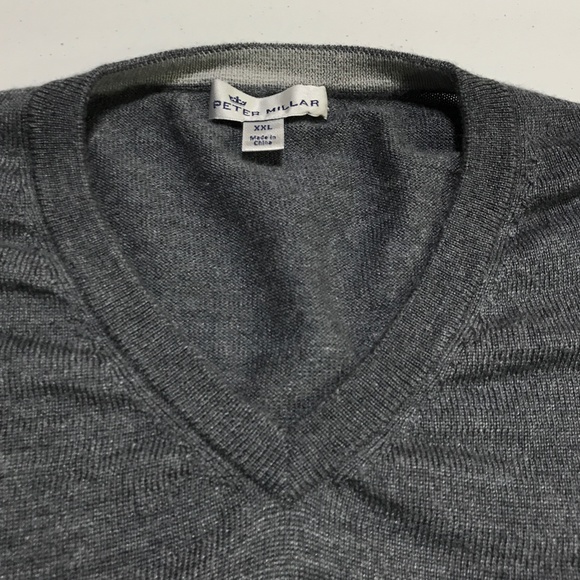 Peter Millar Sweater Men XXL Soft V Neck Merino Wool Silk Golf Cosmetic 2nd Hole - Picture 3 of 11